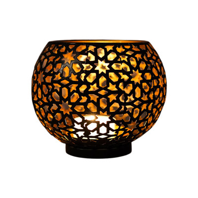 Bougie sphérique évidée, lumières marocaines, décoration vintage des fêtes