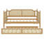 Lit de jour en rotin avec lit gigogne escamotable, structure de lit de jour peu encombrante pour le salon de la chambre à coucher-1925450219