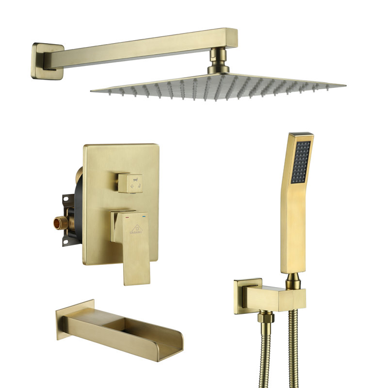 All-In-One Kit with Rough in-Valve, Brushed Gold