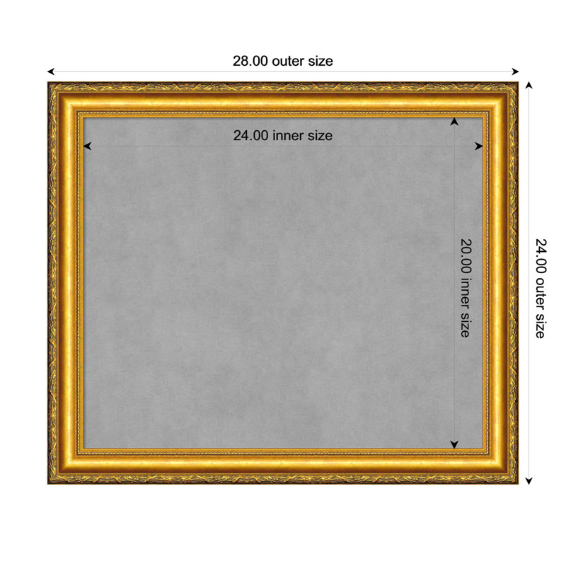 Tableau magnétique encadré doré Colonial, H 24 po x l 28 po