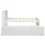Lit plateforme simple avec tête de lit avec rangement, USB, cadre de lit en bois avec lit gigogne simple et 3 tiroirs, pour enfants adolescents, aucun sommier nécessaire, assemblage facile, blanc-1950388050-1950388051