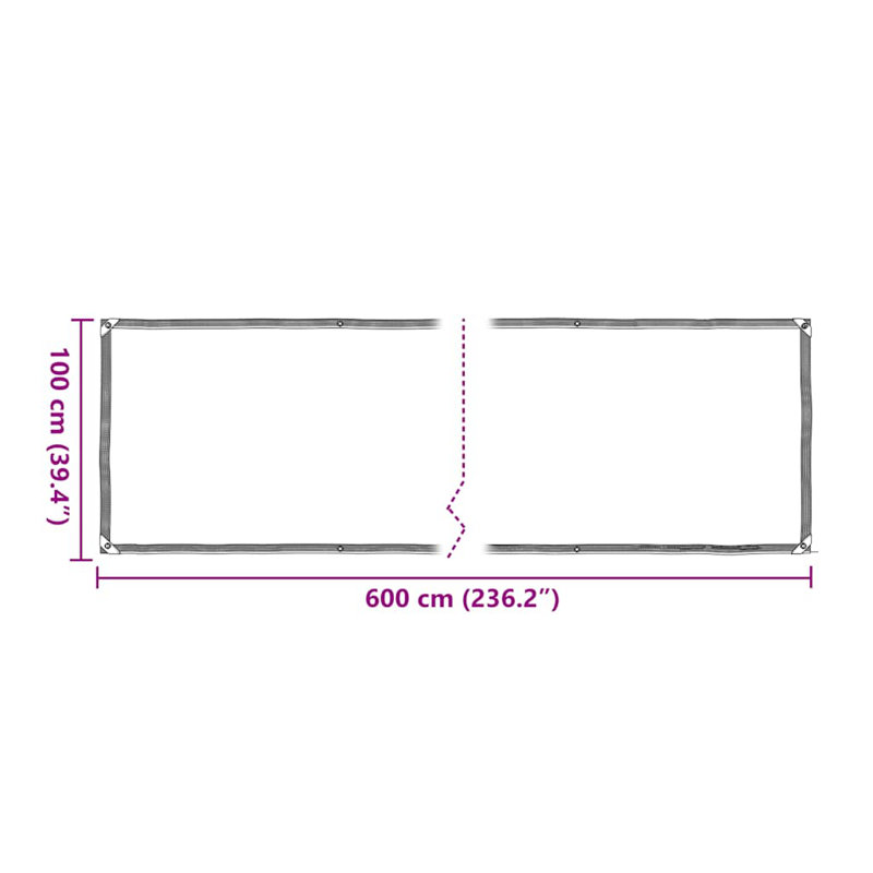 Plant Cover With Eyelets Polyethylene, 100cm H x 600cm W