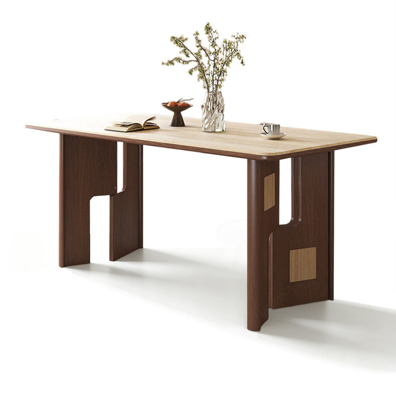 Table de salle à manger noyer, H 29,53 po x L 62,99 po x l 31,5 po