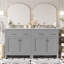 Ensemble de meuble-lavabo 60 po avec lavabos doubles (séparés), lavabos doubles en céramique, tablette réglable, portes à fermeture en douceur et tiroir rabattable - Solution de salle de bain pour salles de bain spacieuses-120330088