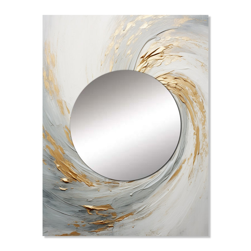 Soft Wave Vortex IV - Abstract Spirals Mirror Wall Decor MTMIR109530, 32" x 24"