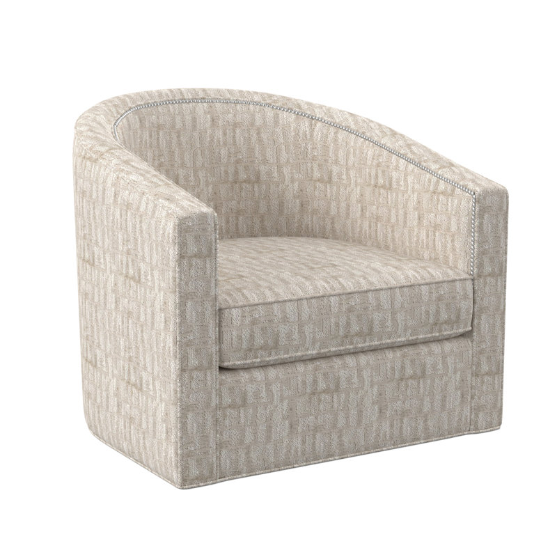 Fauteuil demi-tonneau de 34 po Ambre, Petit nickel poli, Ciel Kinsley