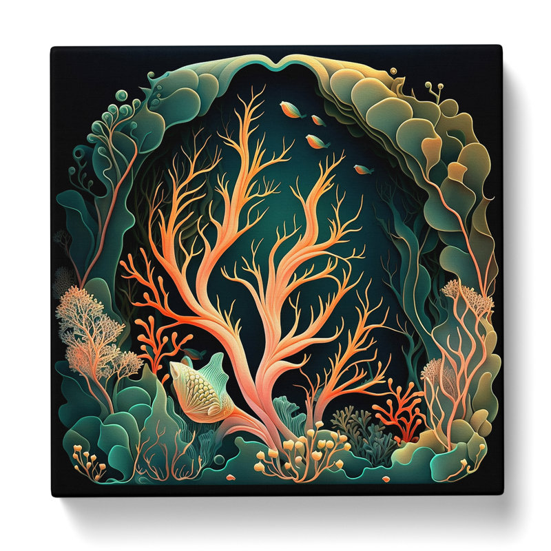 Coral Reef Art Nouveau - Wrapped Canvas