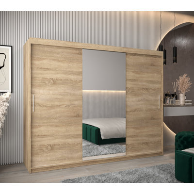 Ashritha 3 Door Manufactured Wood Wardrobe