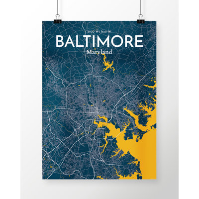 Baltimore City Map - No Frame Print