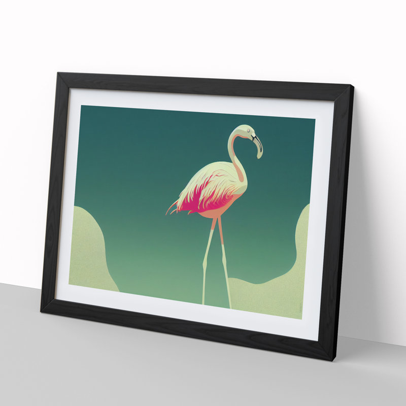 Astonishing Flamingo - Single Picture Frame Print, Black Framed, 46cm H x 64cm W x 2cm D