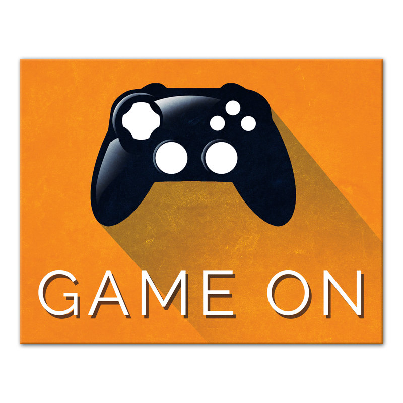 Art sur toile game on toile Brock, H 11 po x l 14 po x P 1,25 po, Orange