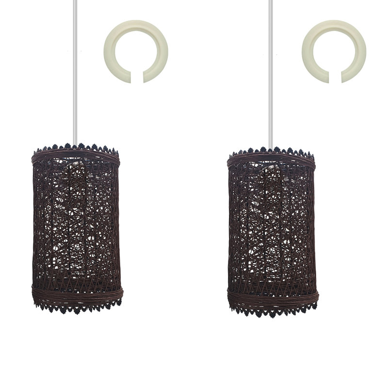 22cm H Chenille Lamp Shade ( Screw On ) in Brown