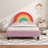 Rainbow Design Upholstered Twin Platform Bed Cute Style Princess Bed For Boys & Girls, Teens
