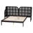 Baxton Studio Cascadia Mid-Century Modern Ebony Wood Wingback Platform Bed-105489790-105489788