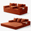Canapé convertible 4 en 1 Boneless Boneless Canapé Canapé-lit pliable dans une boîte avec 2 porte-gobelets-911733456-922225668
