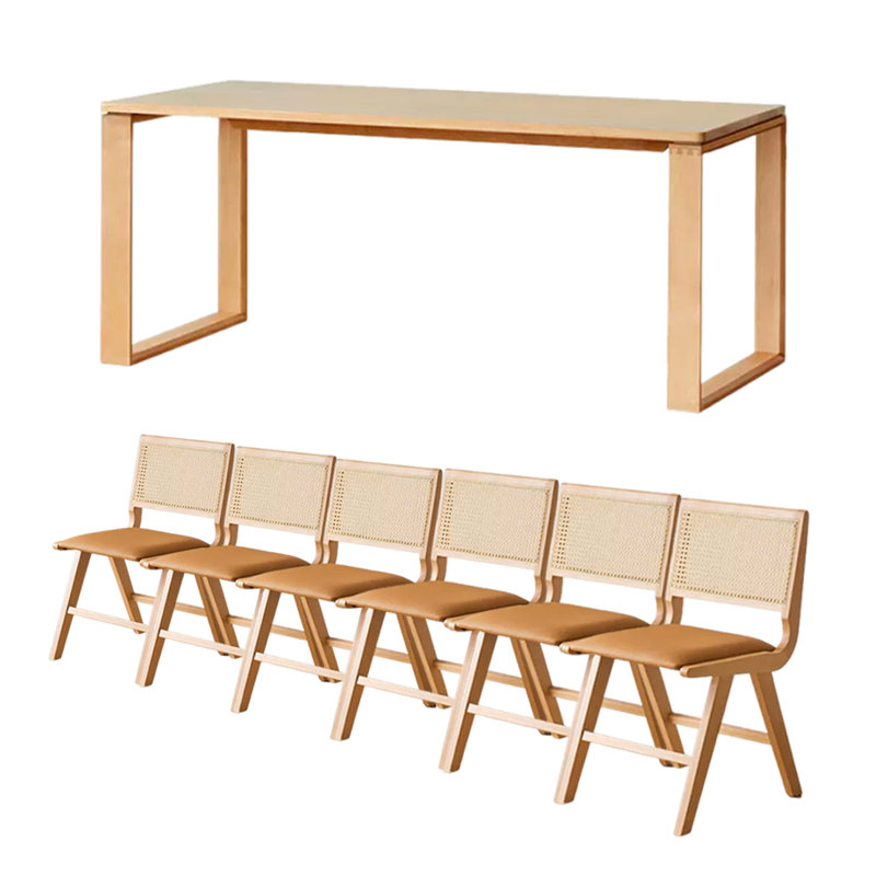 Long table work table Solid wood large board table, 29.52"H x 82.67"L x 33.46"W