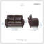 Ensemble de salon moderne et contemporain en similicuir 3 pièces Janyse Manwi-760967370