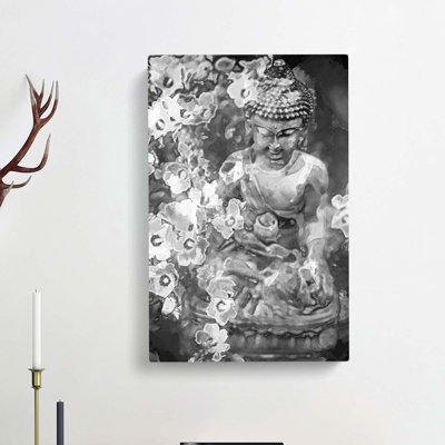 Buddha Surrounded in Abstract - Wrapped Canvas