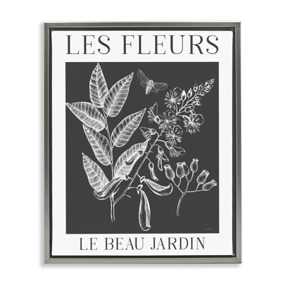 Cadre flottant noir et blanc Les Fleurs, design par Lux + Me Designs