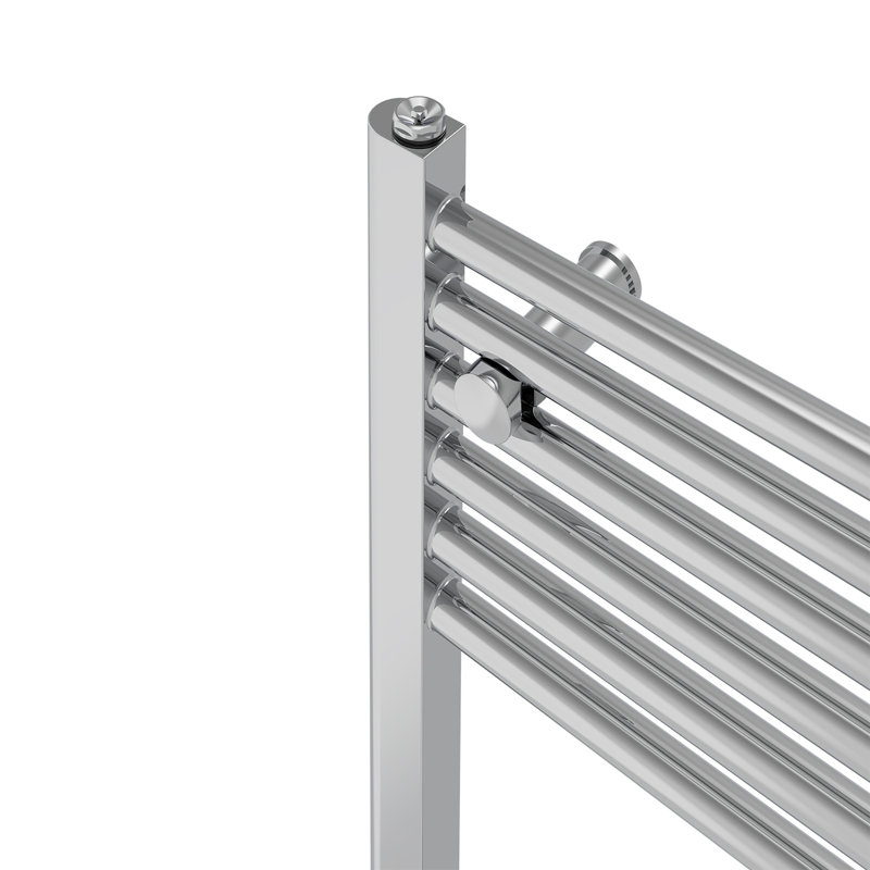 Wiest Straight Heated Towel Rail Radiator Bathroom Ladder Warmer, 180cm H x 30cm W x 3cm D, Chrome, Straight Towel Rail