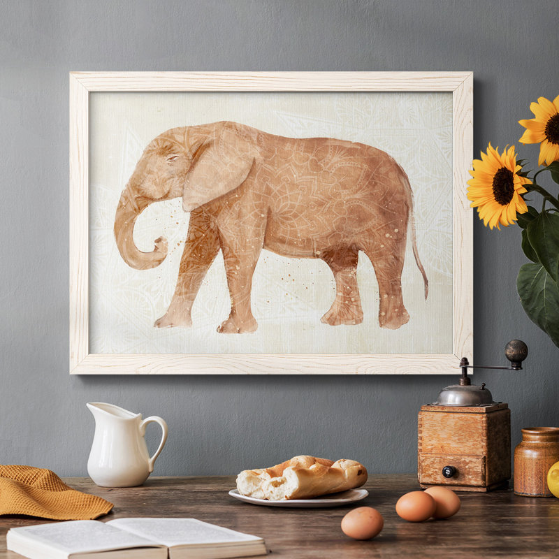 " Elephant Wisdom I ", White, 22" H x 32" W x 1.5" D