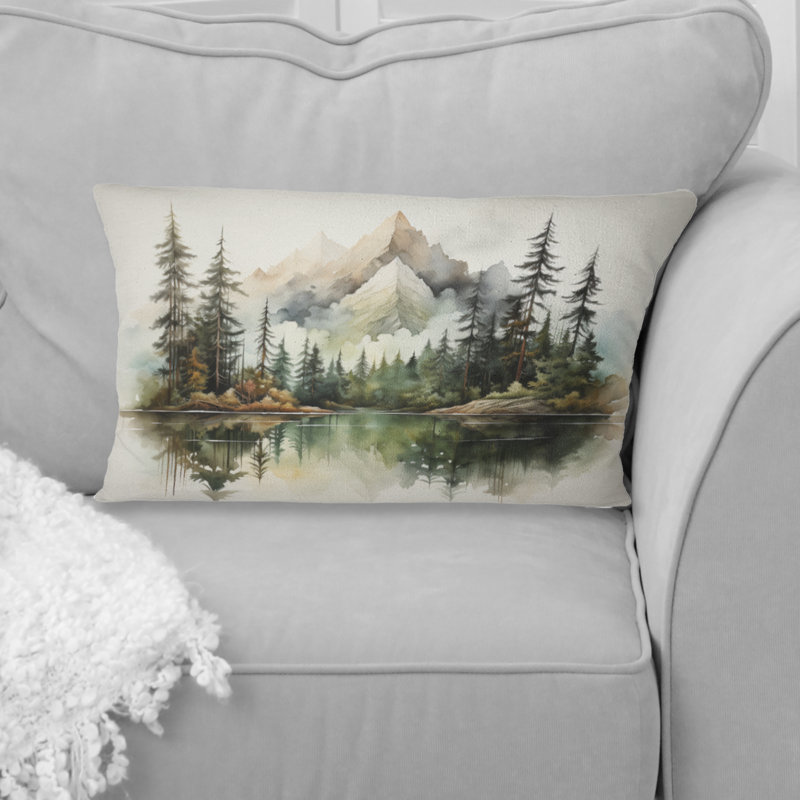Coussin Watercolor Mountain Dreamscape - Mountains