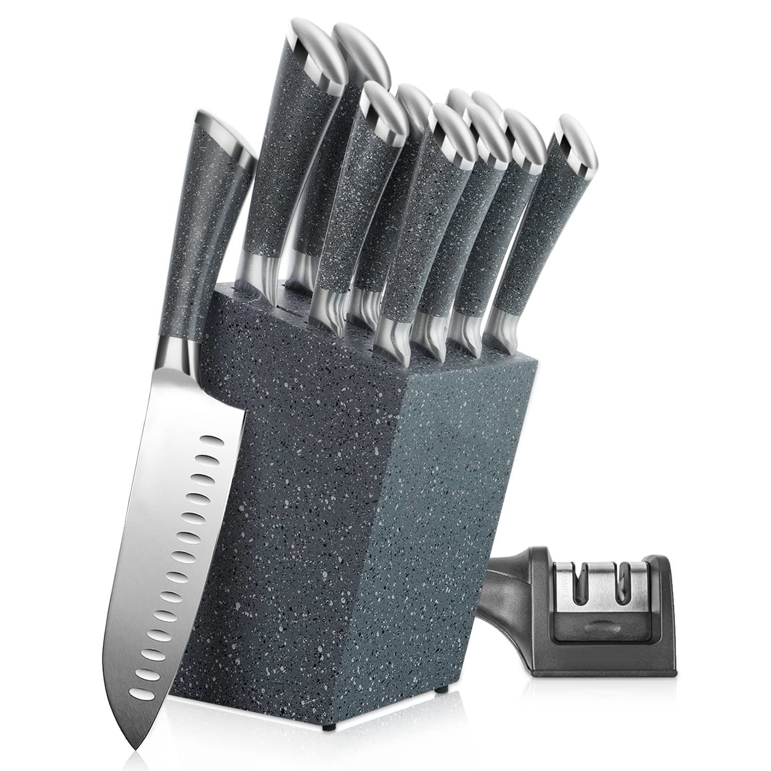 Cuisinart C77WTR-15PG Classic Forged Triple Rivet, 15-Piece Knife Set with  Block, Superior High-Carbon Stainless Steel Blades for Precision and
