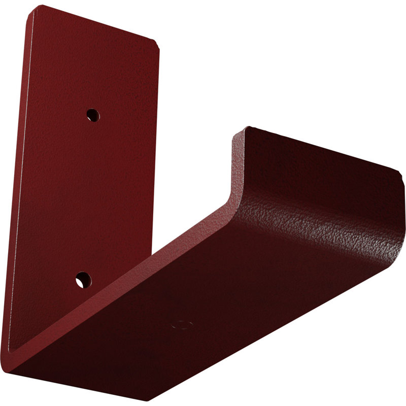 Support de tablette en acier, Rouge vif martelé, H 5 po x l 2 po x P 6 po