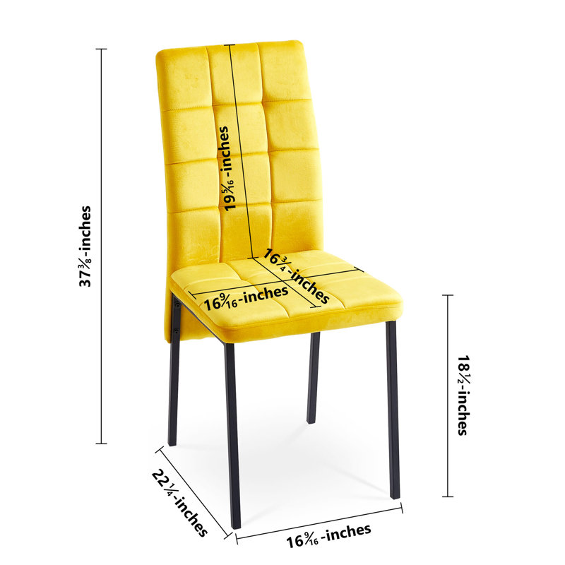 Chaise luxueuse en velours à haut dossier pour une expérience culinaire élégante, Jaune