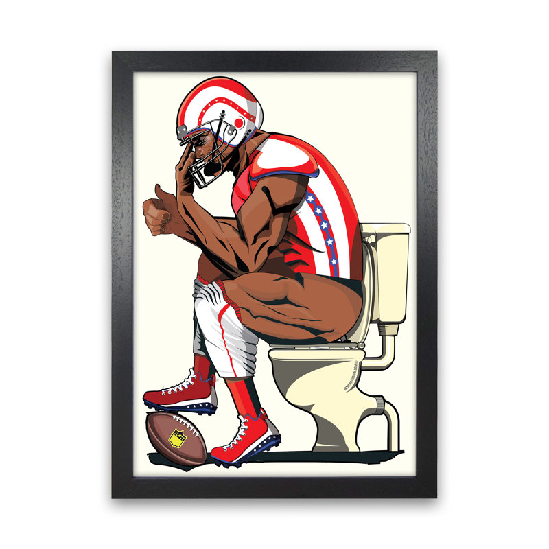 American Football - Print, Black Framed, 42cm H x 30cm W x 3cm D