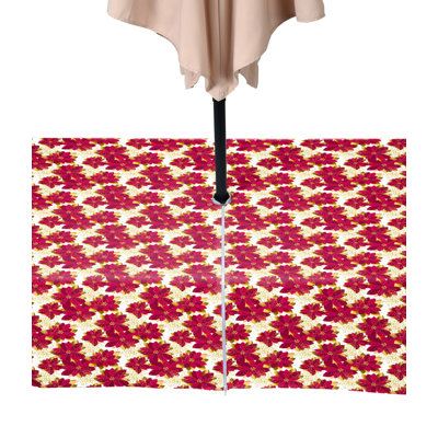 Poinsettia Glitter Water Repellent Tablecloth