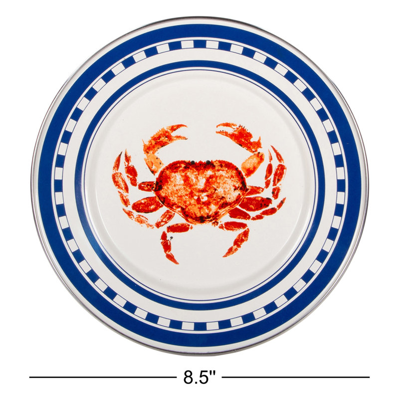 Set of 4 Crab House Sandwich Plates