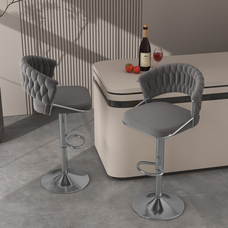 Tabouret de bar Christal, Gris, Argent argent