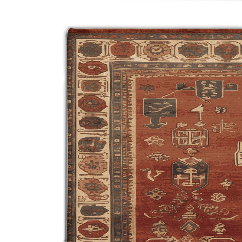Tapis turc intérieur et extérieur brun, Rectangulaire 2 pi x 3 pi