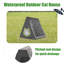 Maison de chat extérieure imperméable de triangle, abri extérieur durable de chat avec l'entrée en forme de chat