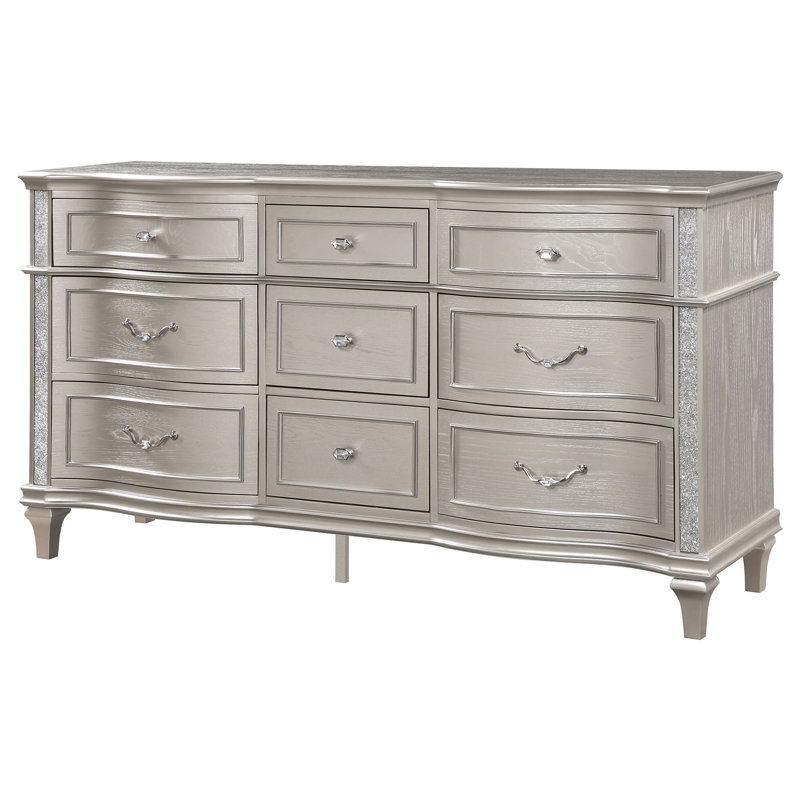 Nela 9-drawer Dresser Silver Oak