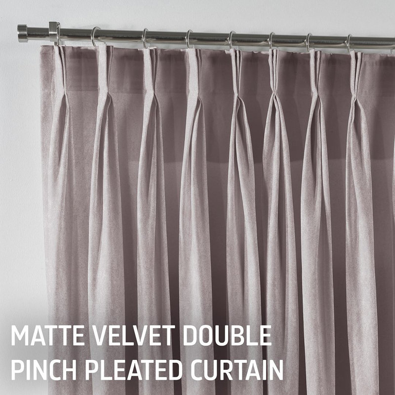 Room Darkening Single Curtain Panel, Beige, 130 W x 175 D cm
