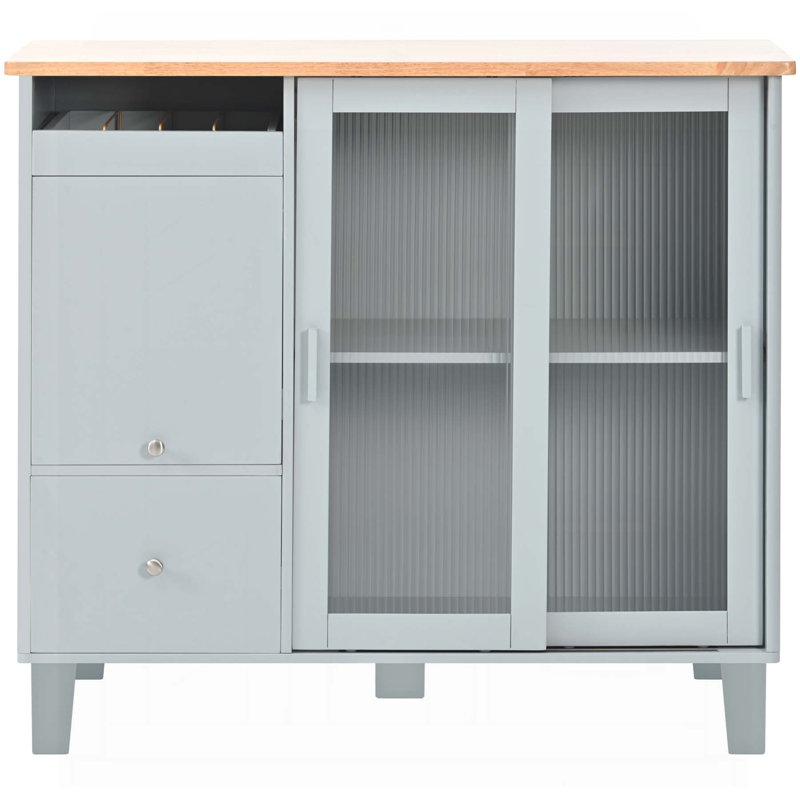 Îlot de cuisine polyvalent avec plusieurs options de rangement et caractéristiques de mobilité