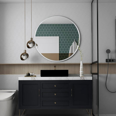 Miroir rond en métal