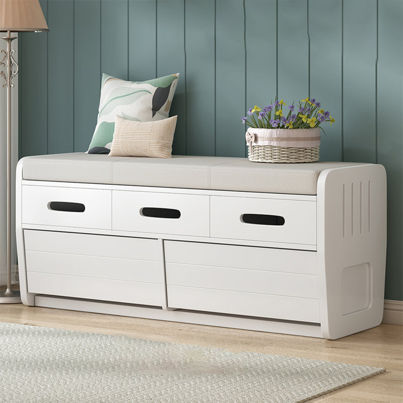 Banc de rangement pour chaussures, Blanc