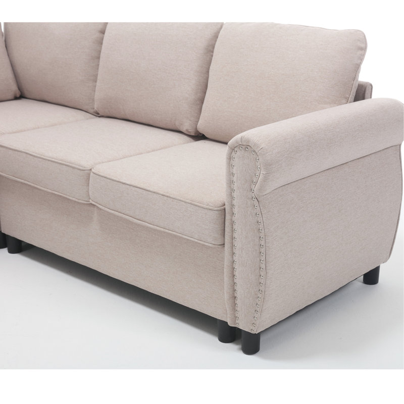 Canapé-lit modulaire 2 en 1, 6 places, beige