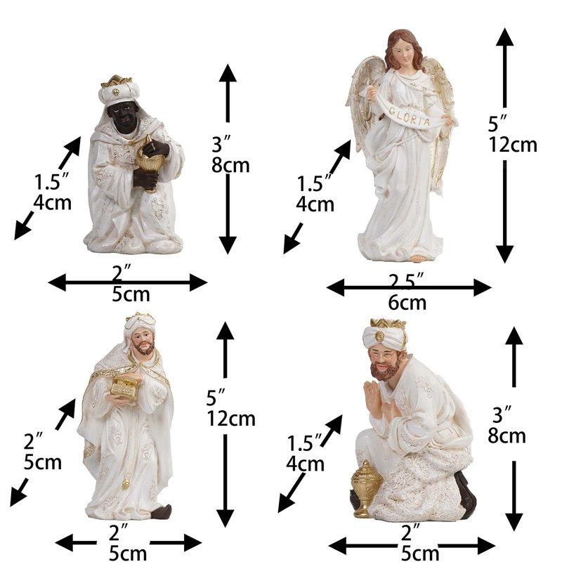 Christmas Religious & Spiritual Nativity Set, 5.25" H x 12" W