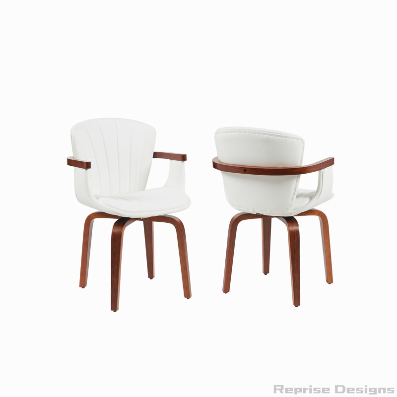 Ensemble de chaises pivotantes Mid-Century, Blanc