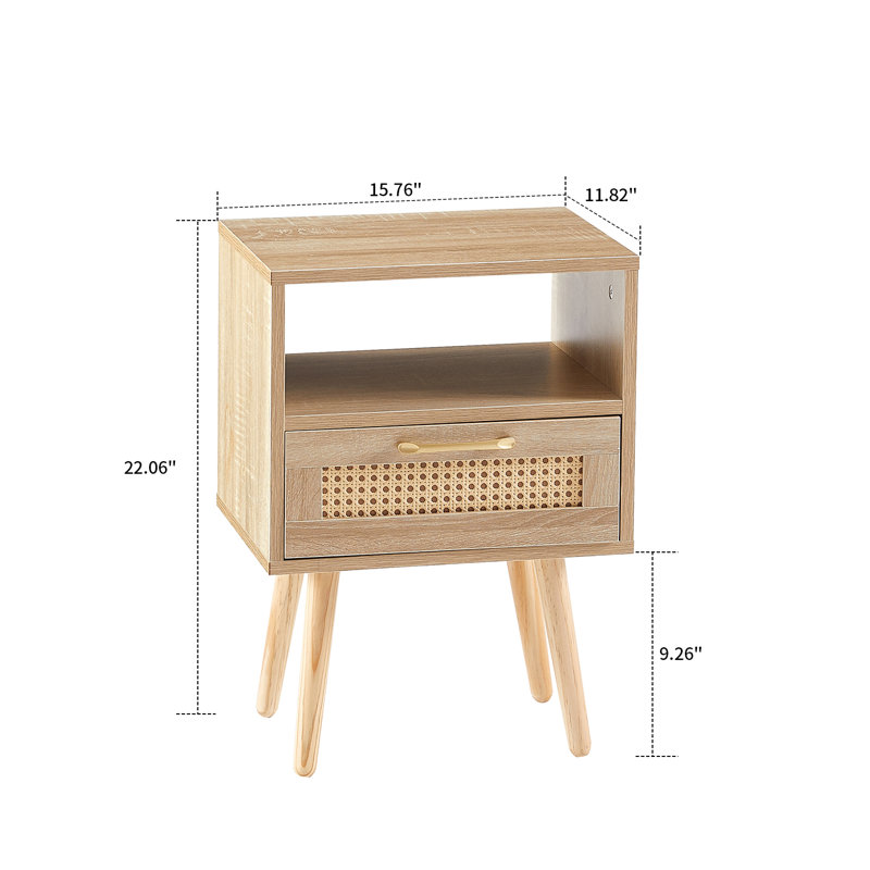 Table de chevet Cathrine, Brun