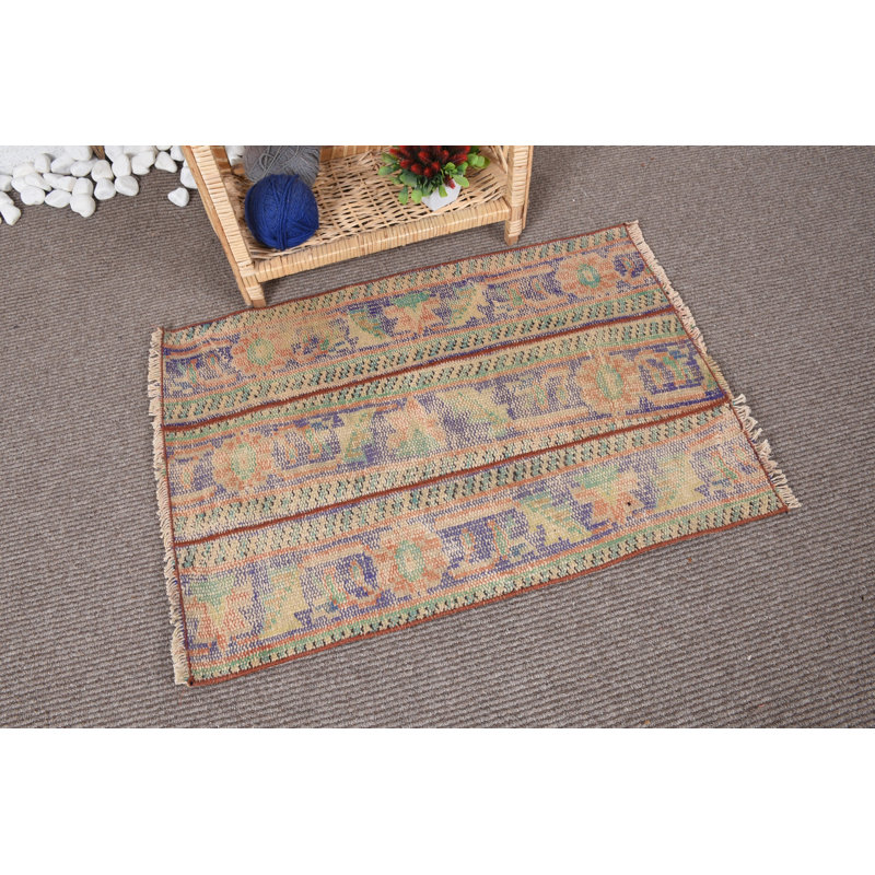 Tapis tissé à plat, tapis orange, tapis turcs, tapis rétro, petit tapis 2 x 2,8 pi, tapis de chambre à coucher