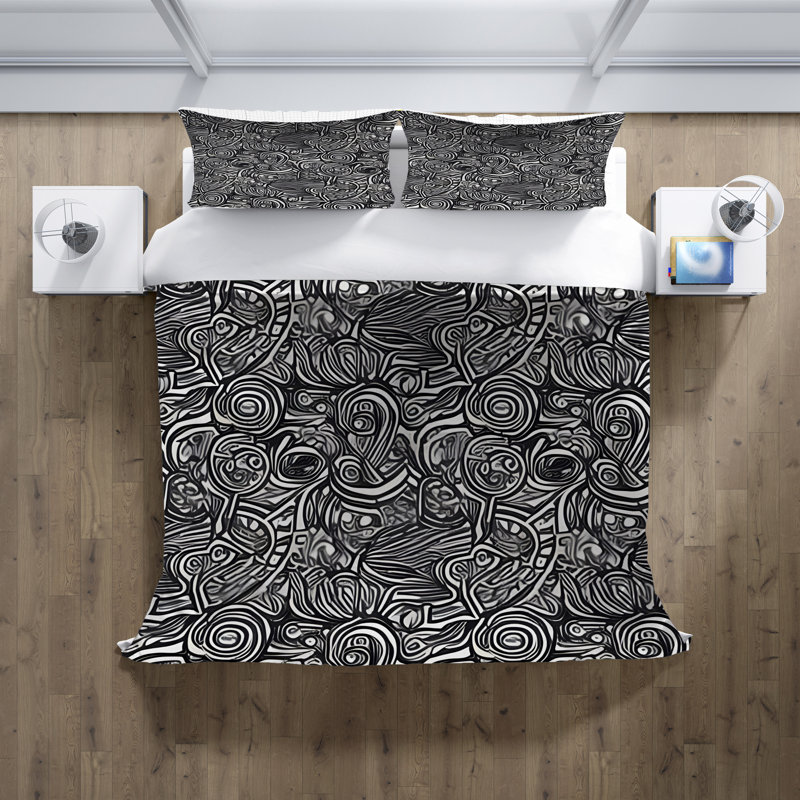 Ensemble de housse de couette, Housse de couette pour très grand lit et 2 très, Dark Abstract