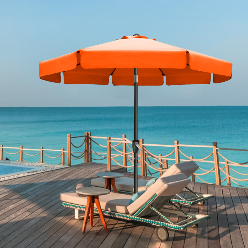 Parasol de marché 9 pi Hobert, Orange, H 96,4 po x l 118 po x P 118 po