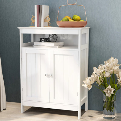 Armoire de salle de bain blanche avec portes à double volet, fabrication de qualité, peinture, grand rangement, rangement facile à assembler - blanc, fin, enduit, sans effort
