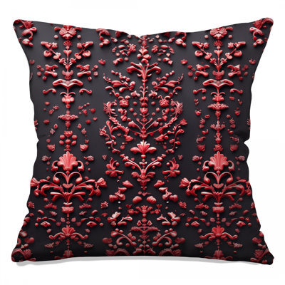 Coussins décoratifs ornés de fleurs rouges