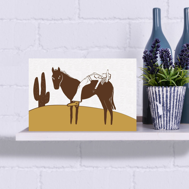 Day of rest COW GIRL Contemporary Cow Horse Wall Art Print, 45.72cm H x 30.48cm W